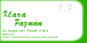 klara pazman business card